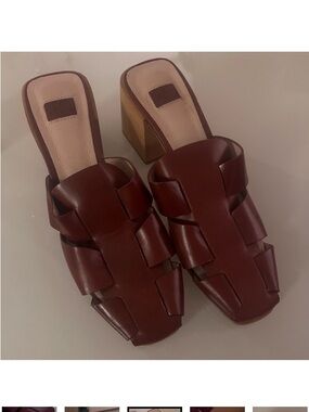 LOUISE ET CIE Burgundy Wiven Leather Heel Business Casual
